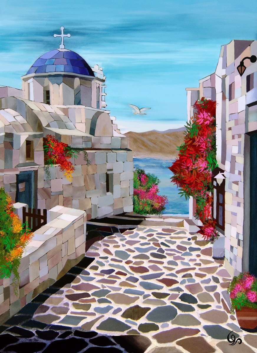 a frame of Santorini