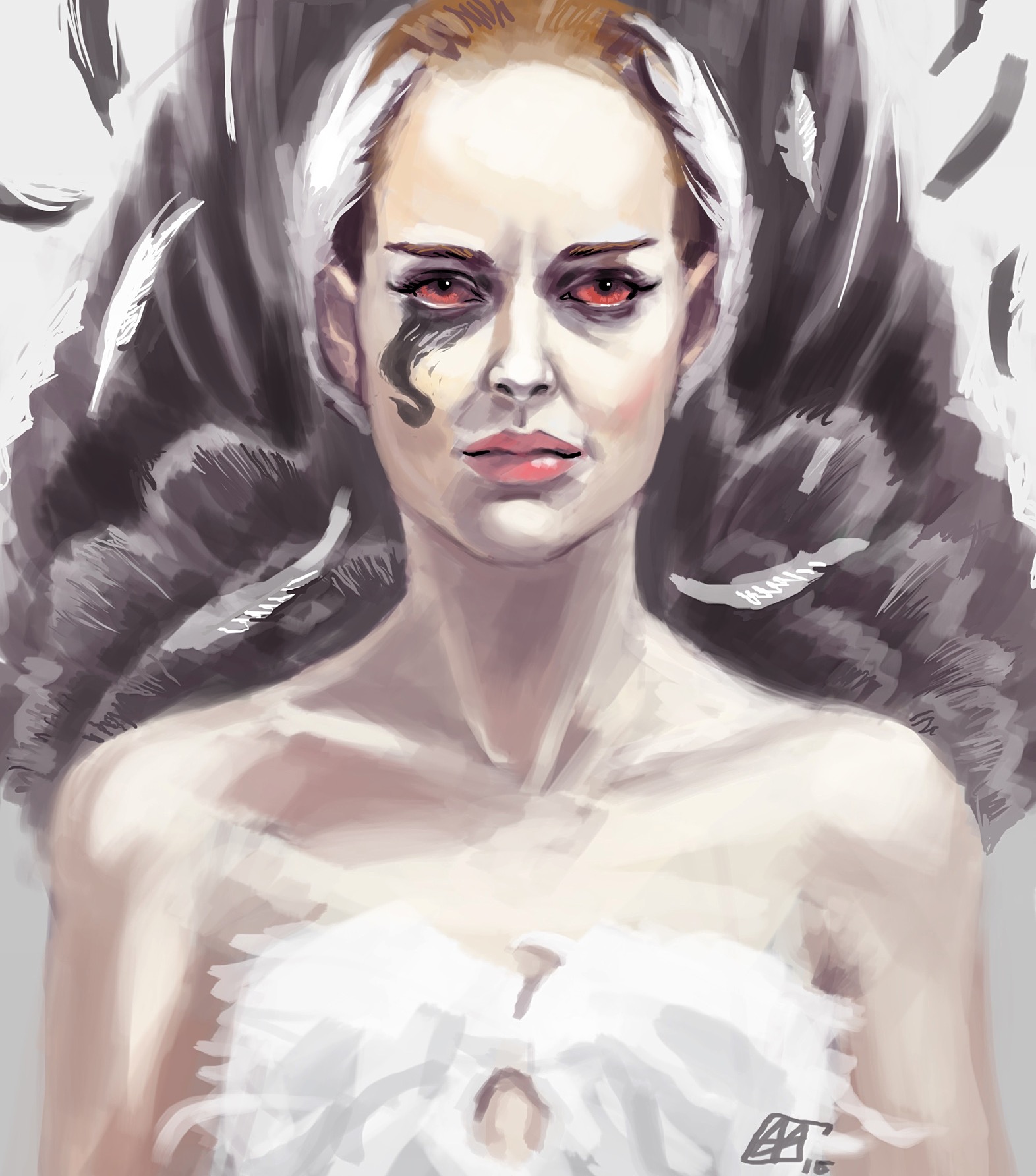 Black swan portrait speedpaint