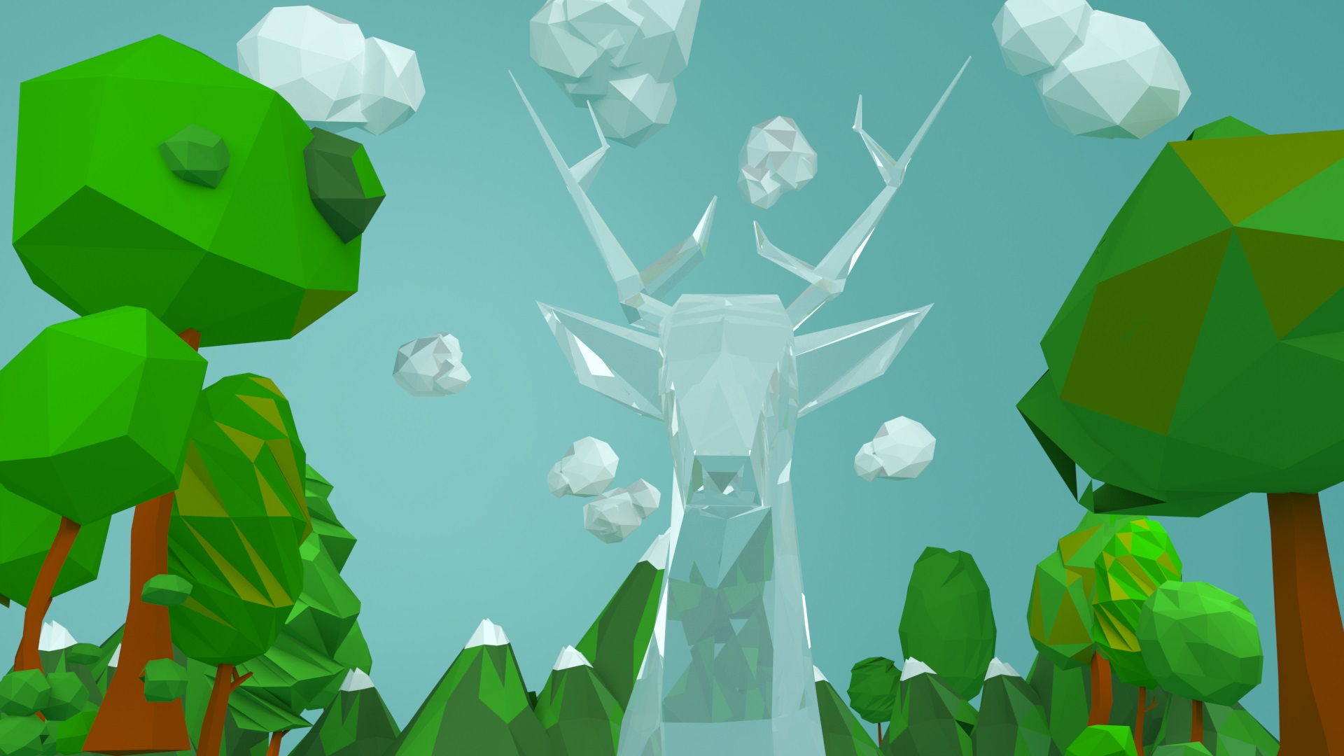 low poly deer